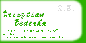 krisztian bederka business card